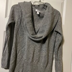 LOFT Cowl Neck Gray Sweater